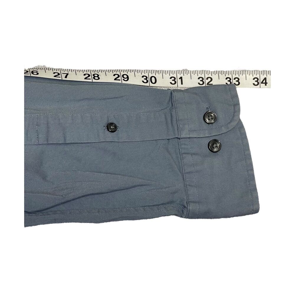 Nautica Dress Shirt Men's 16.5 Gray Stretch Pockets Long Sleeve Formal Business - Picture 6 of 8